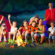 kids around campfire at summer camp